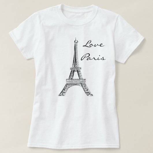 T-shirt de Paris de l'amour des femmes (Design devant)