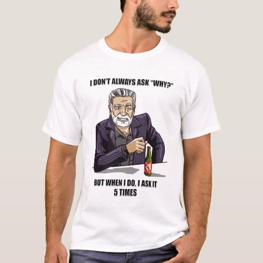 T-shirt de parodie de 5 pourquoi (Devant)