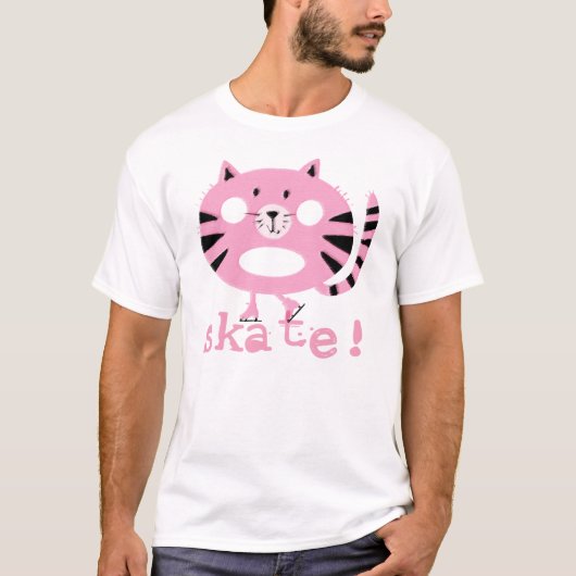 T-shirt de patinage de chat (Devant)