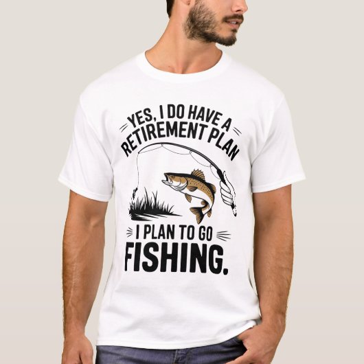 T-SHIRT DE PÊCHE À LA RETRAITE (Devant)