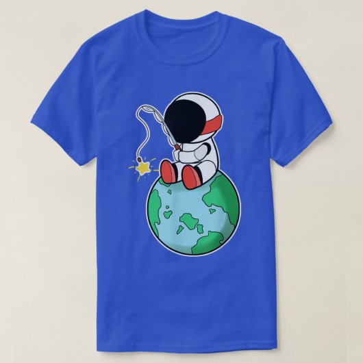 T-shirt de pêche d'astronaute sur Terre (Design devant)