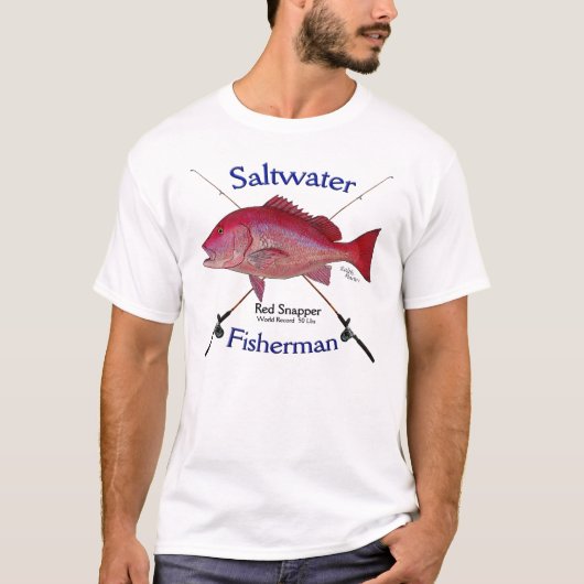 T-shirt de pêche d'eau de mer de fishermans de (Devant)