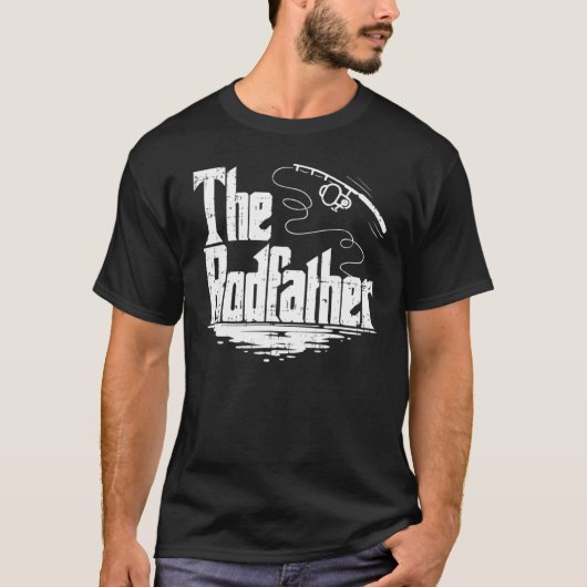 T-shirt de pêche drôle The Rodfather (Devant)
