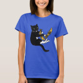 T-shirt de pêche pour chat noir et blanc (Devant)