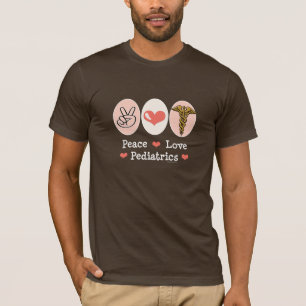 T-shirt de Pediatrian de pédiatrie d'amour de paix