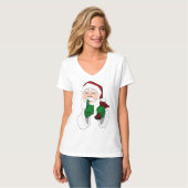 T-shirt de Père Noël des femmes mignonnes de (Devant entier)