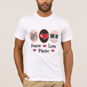 T-shirt de piano d'amour de paix (Devant)
