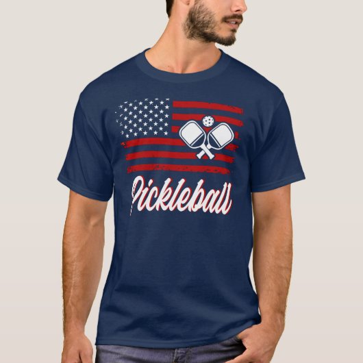 T-Shirt de Pickleball Red White (Devant)