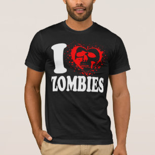 T-shirt de pièce en t de zombis du coeur i