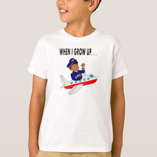 T-shirt de pilote de bande dessinée en vol (Devant)