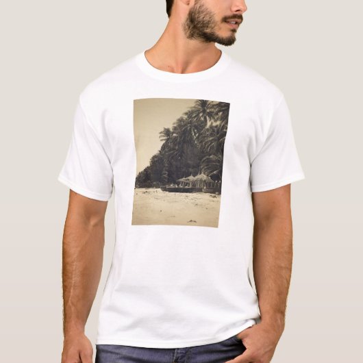 T-shirt de plage de sépia (Devant)