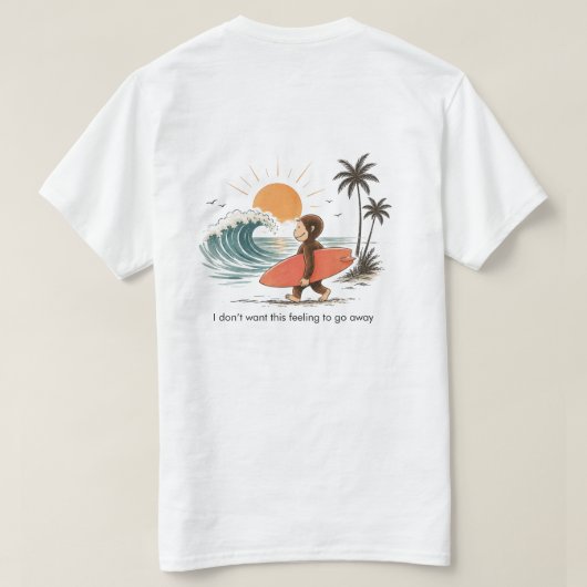 T-shirt de plage drôle de surf (Design dos)
