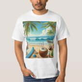 T-shirt de plage tropical (Devant)