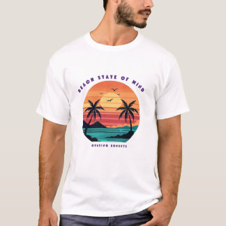 T-shirt de plage vintage État d'esprit d'été 