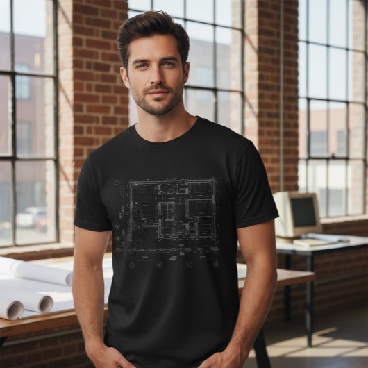 T-Shirt de plan architectural moderne