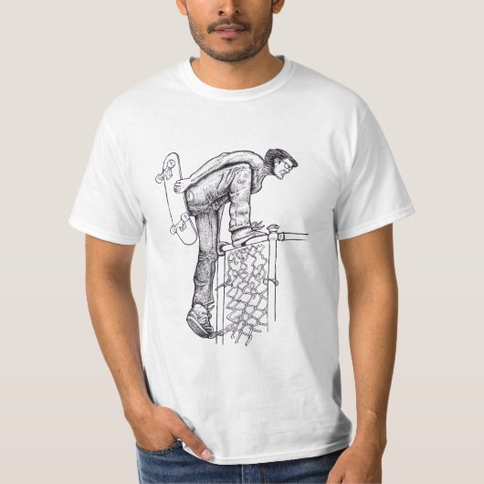 T-shirt de planchiste de grimpeur de barrière (Devant)