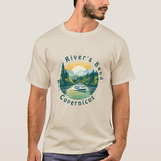 T-shirt de pliage de la rivière (Devant)