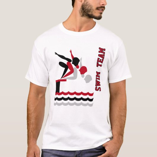 T-shirt 🏊 de plongée ‍ équipe ♀️ - Rouge (Devant)