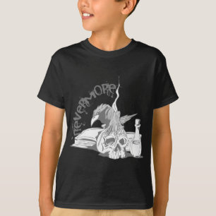 T-shirt De Poe crâne et livre plus jamais Raven