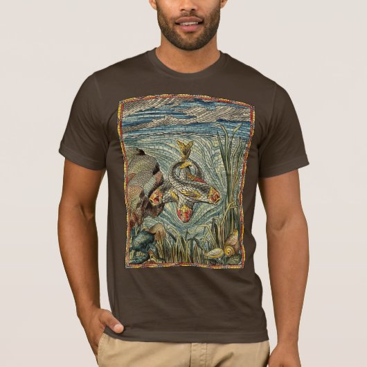 T-shirt de poisson en mosaïque (Devant)