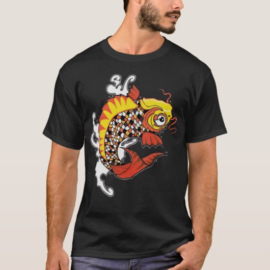 T-shirt de poissons de Koi (Devant)