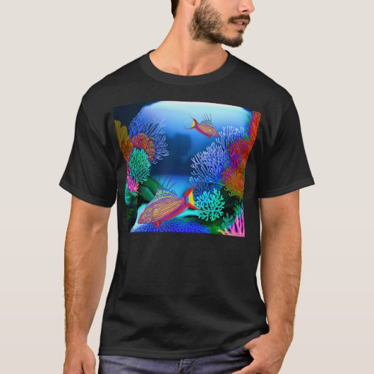 T-shirt de poissons de Wrasse de clignoteur de (Devant)