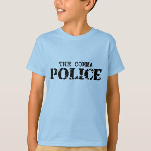 T-shirt de police de virgule