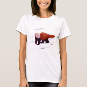 T-shirt de polygone du panda rouge des femmes