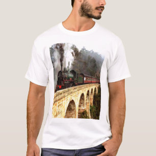 T-shirt de pont de croisement de train de vapeur
