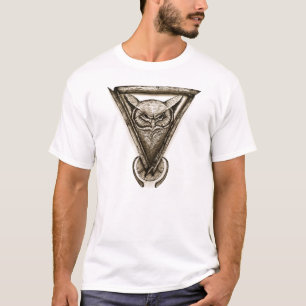 T-shirt de portrait de hibou, illustration