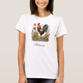 T-shirt de poulet de ferme rustique (Devant)