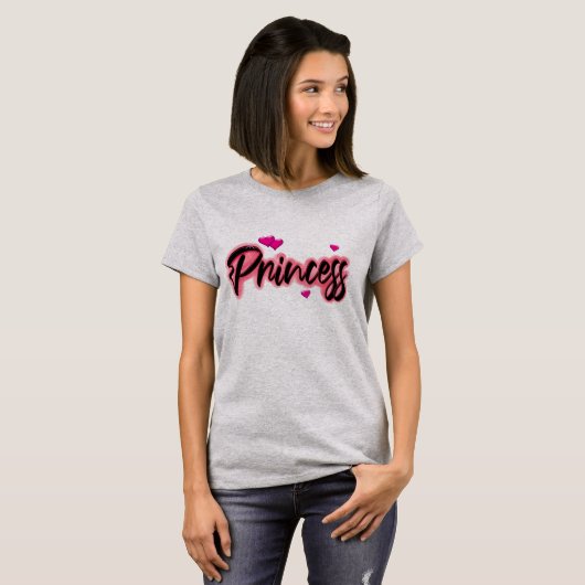 T-Shirt De Princesse Rosée Et Noire De L'Aérograph (Devant entier)