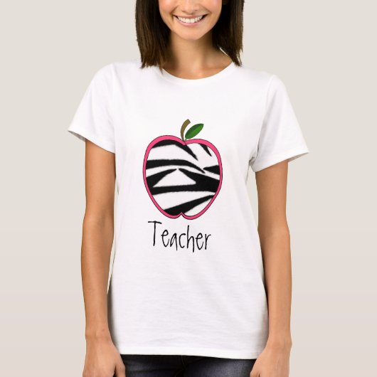 T-shirt de professeur - copie Apple de zèbre (Devant)
