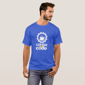 T-shirt de programmeur : café et code (Devant entier)