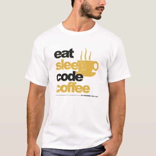 T-shirt de programmeurs : mangez du café de code (Devant)