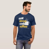 T-shirt de programmeurs : mangez du café de code (Devant entier)