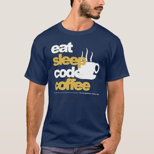 T-shirt de programmeurs : mangez du café de code (Devant)