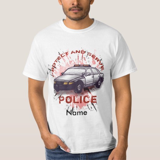 T-shirt de protection de voiture de la police (Devant)