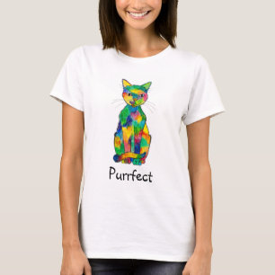 T-shirt de Purrfect de chat d'arc-en-ciel