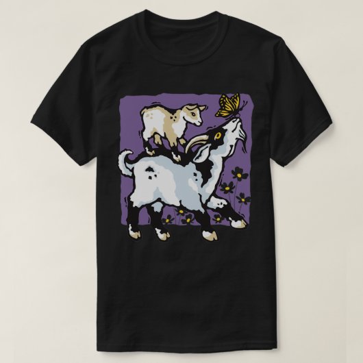 T-shirt de Pygmy Goats et Butterfly on Purple (Design devant)