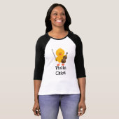 T-shirt de raglan de poussin de violon (Devant entier)