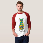 T-shirt de raglan de Purrfect de chat (Devant entier)