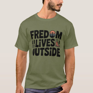 T-shirt de randonnée Liberté vit à l'extérieur
