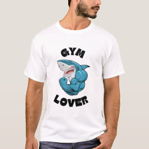 T-shirt de requin Gym Lover Gras et Design muscula