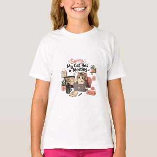 T-shirt de réunion de chat en appel vidéo drôle