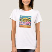 T-shirt de rêve de Californie jaune et blanc (Devant)