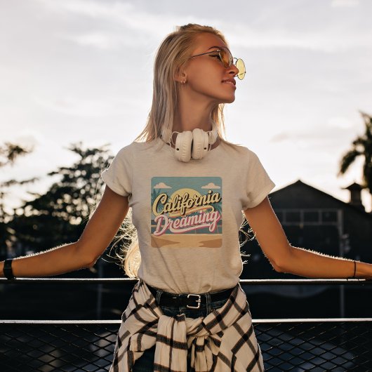 T-shirt de rêve de Californie jaune et blanc