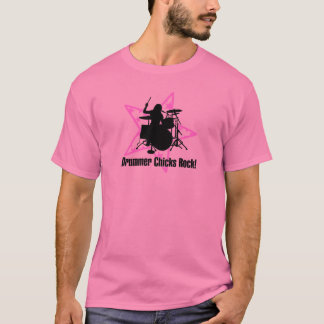 T-shirt de roche de poussins de batteur