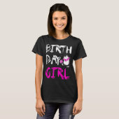 T-shirt de rose de pingouin de fille (Devant entier)