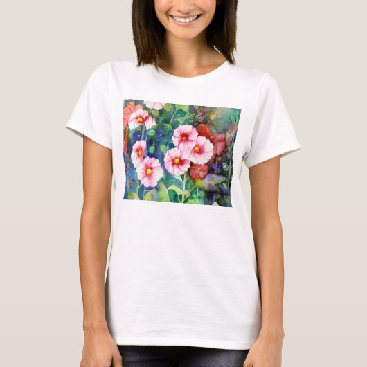 T-shirt de roses trémière (Devant)